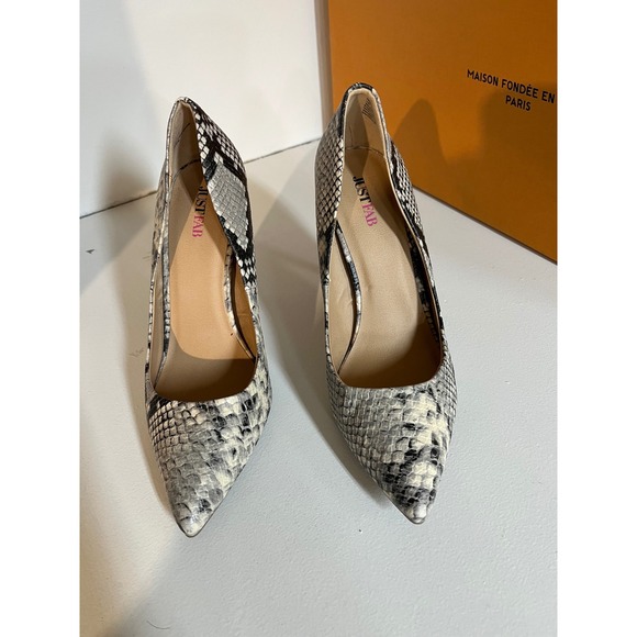 JustFab Shoes - JUSTFAB Snakeskin Pointed Toe Stiletto High Heel Pumps Women Size‎ 10